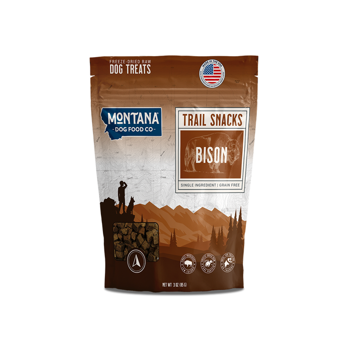Bison Liver Freeze-Dried Raw Trail Snacks (Treats) for Dogs 3oz