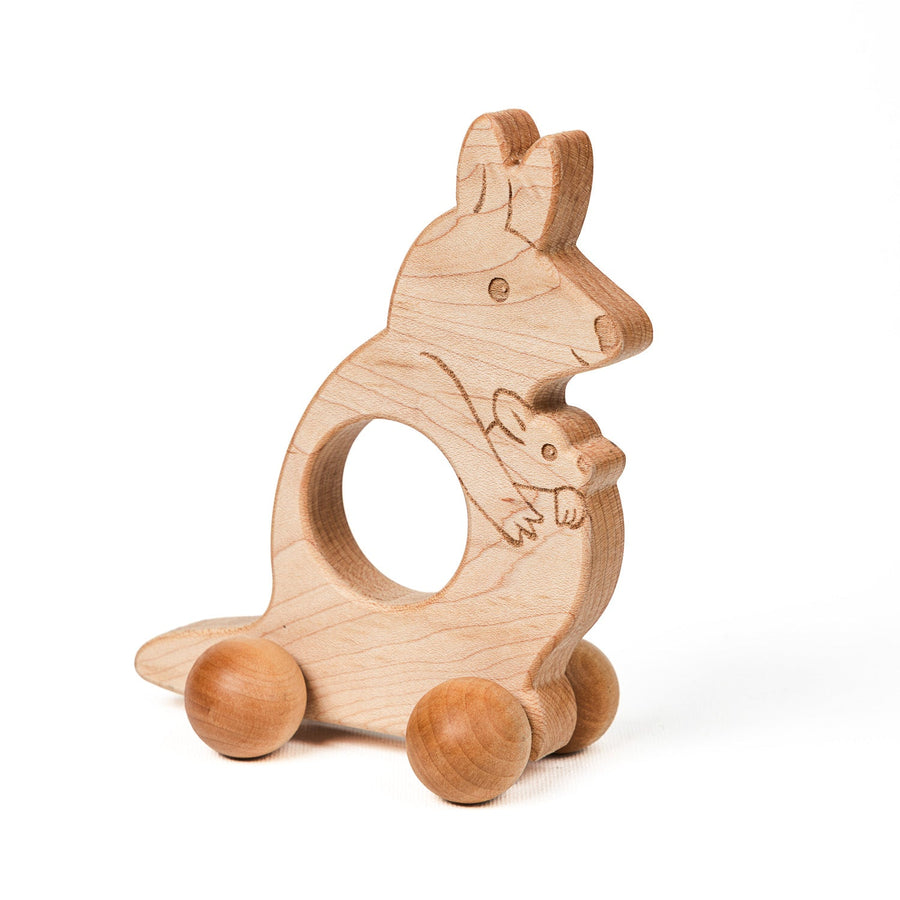 Kangaroo Wooden Push Toy – Easy Grasp
