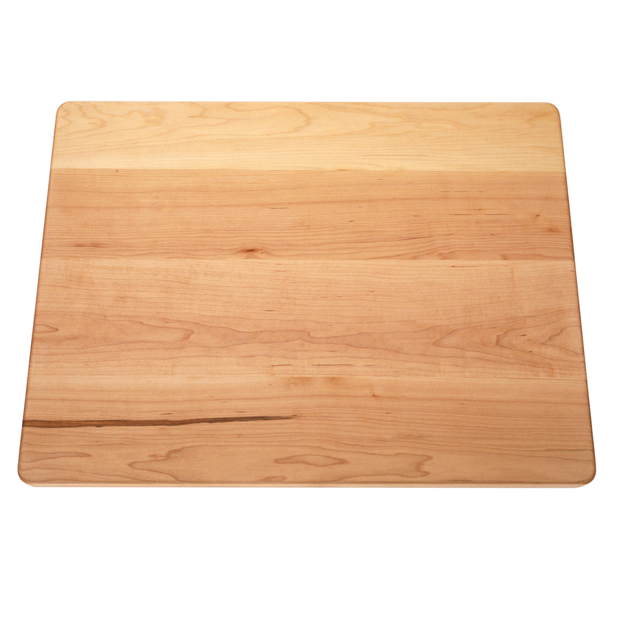 Maple cutting board showing its plain working surface