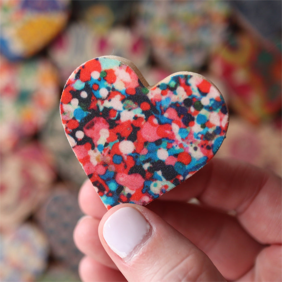 Fabric-Faced Wooden Hearts