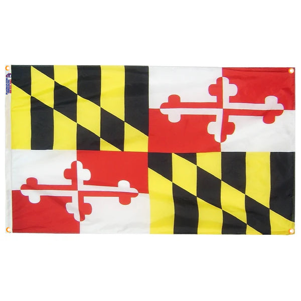 Maryland Flag with Grommets Along the Edges for Wall Hanging