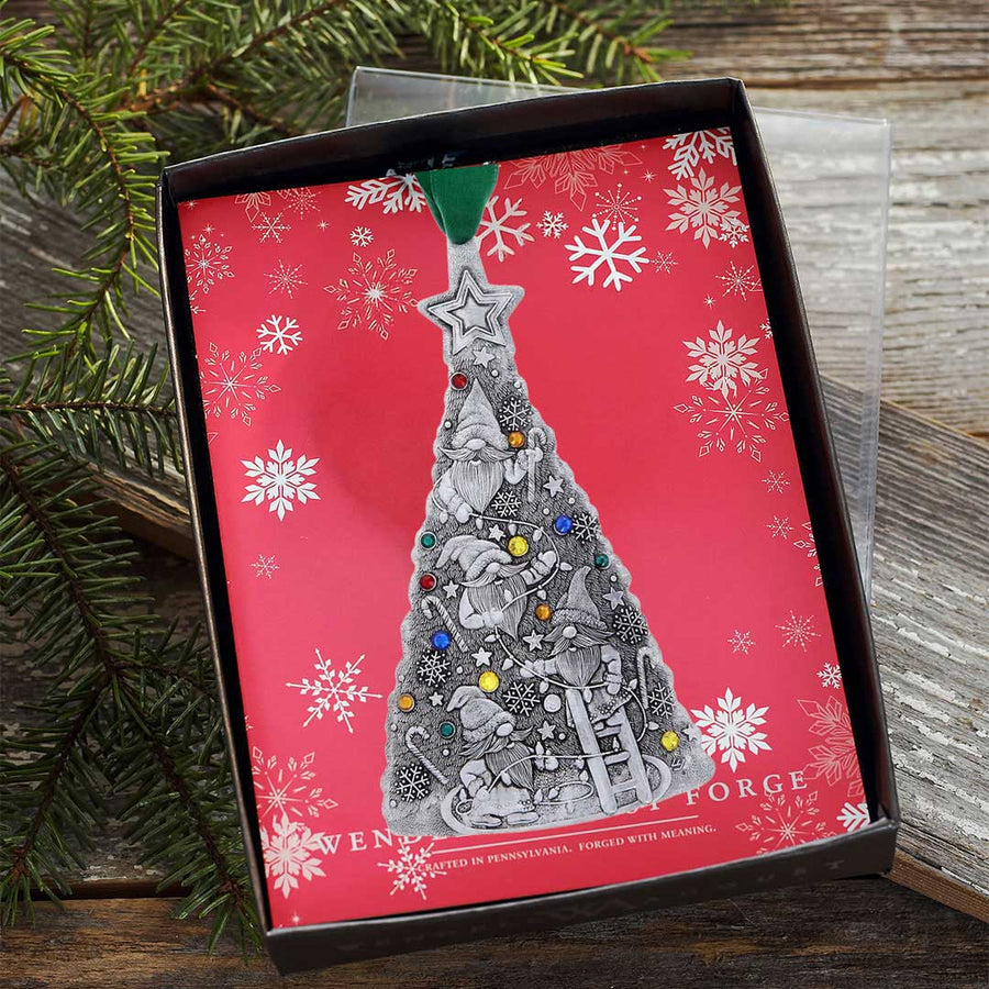 Gift packaging display for Merry Gnome Helper Ornament