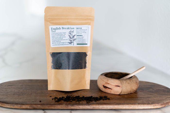 Pouch of Kopili Estate English Breakfast loose-leaf tea