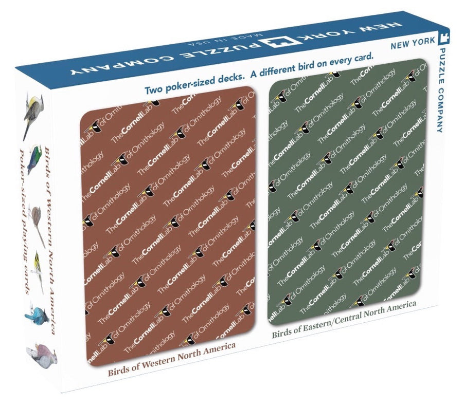 Cornell bird playing-card case shown at an angle