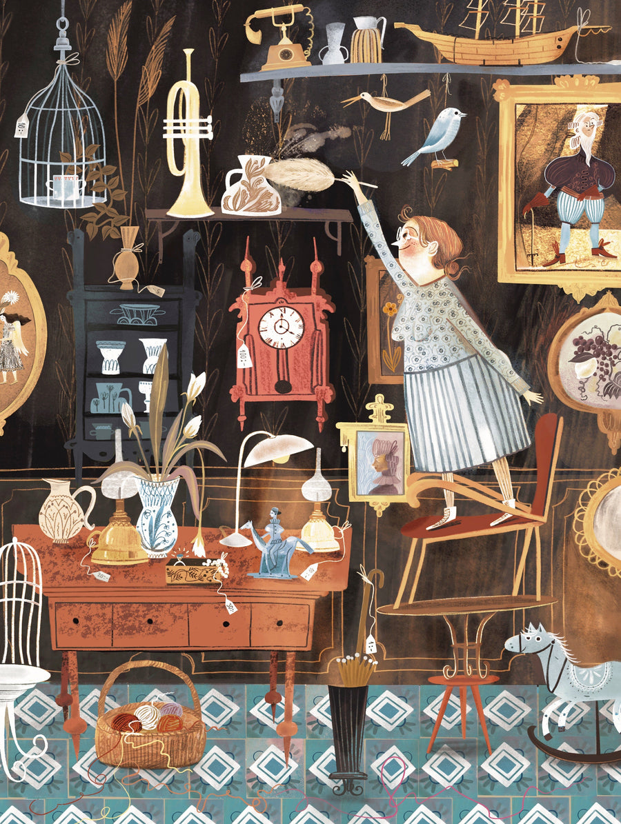 Illustrated Vintage Shop puzzle design