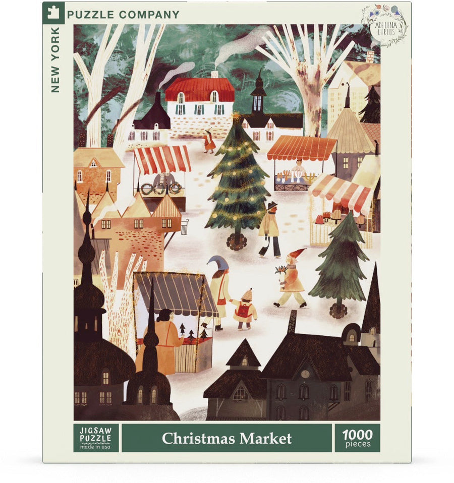 Packaging showing Christmas Market puzzle artwork