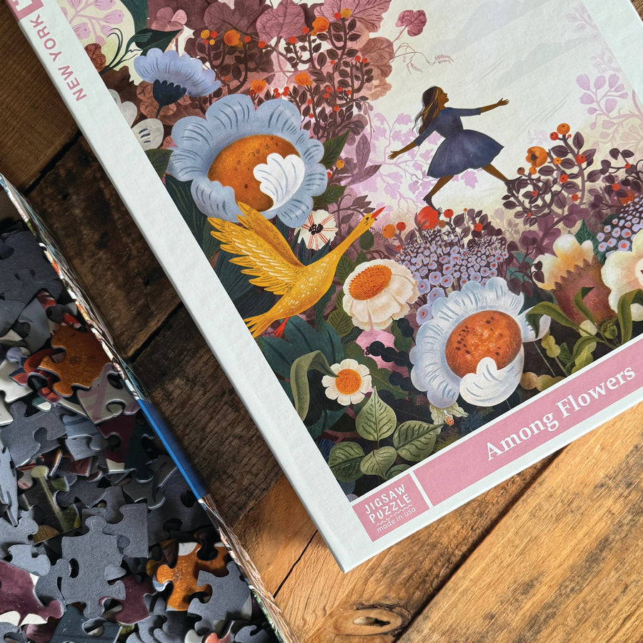 Among the Flowers puzzle box detail