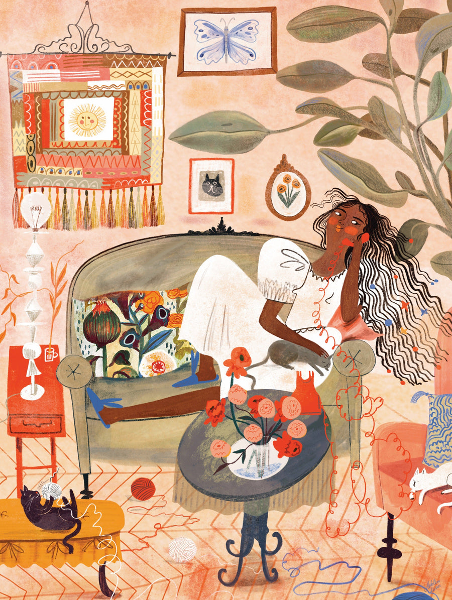 Illustrated Cozy Night In puzzle design