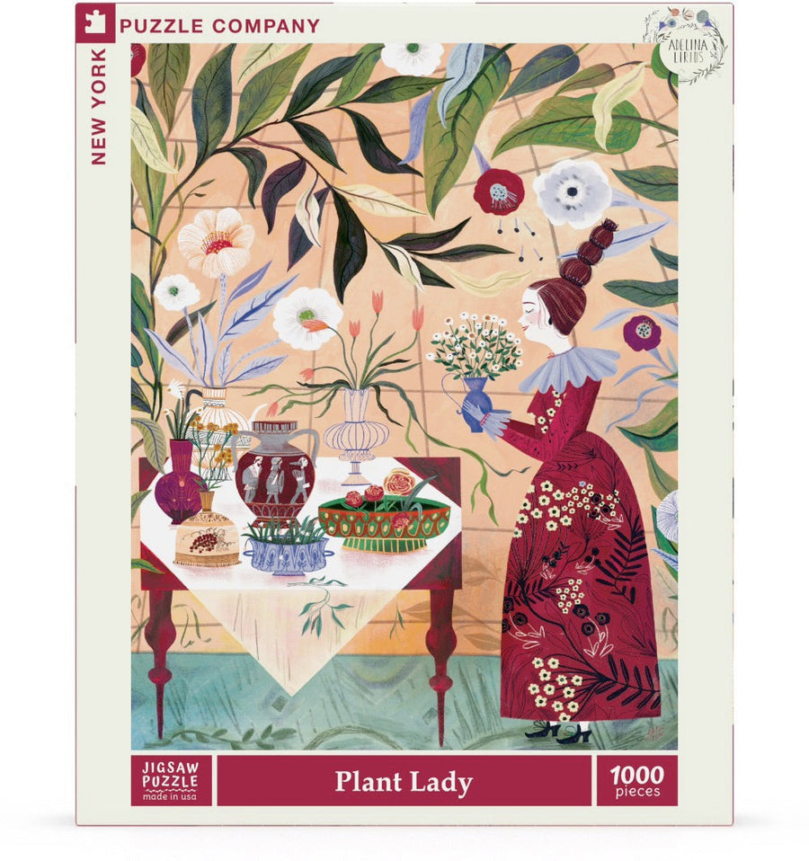 Packaging showing Plant Lady puzzle artwork