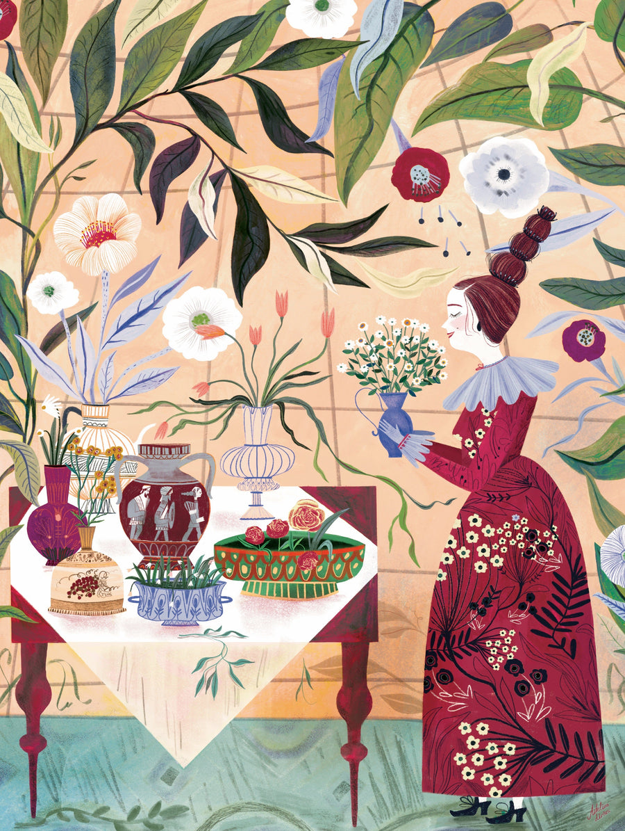 Illustrated Plant Lady puzzle design