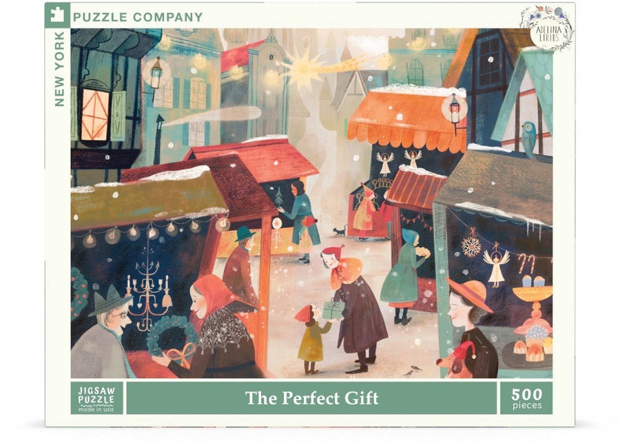 Packaging showing The Perfect Gift puzzle artwork
