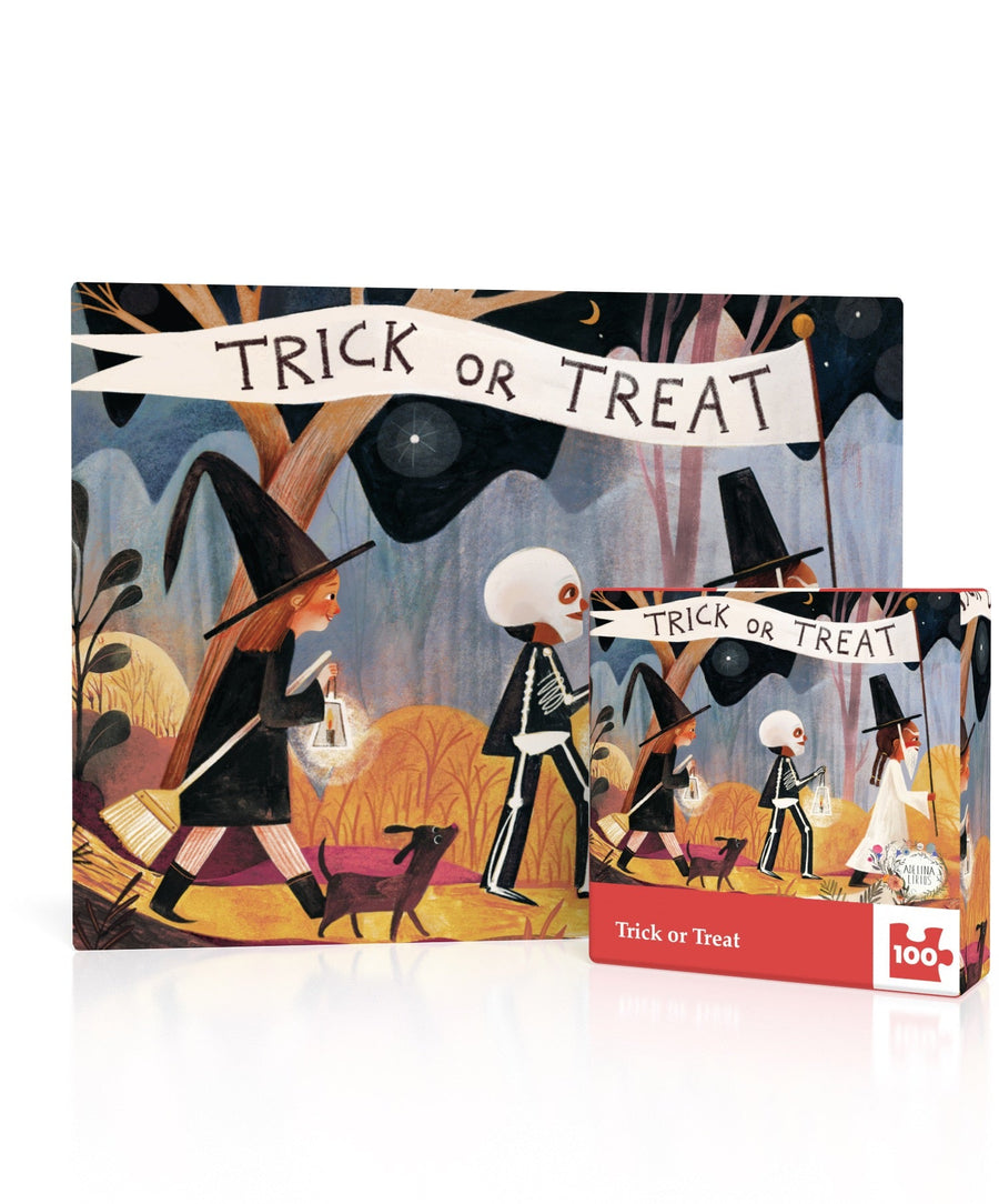 Trick or Treat Mini puzzle box and illustrated design