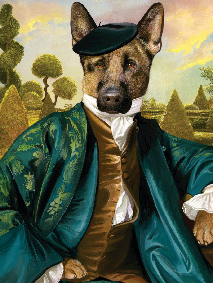 Illustrated Distinguished Dog puzzle design