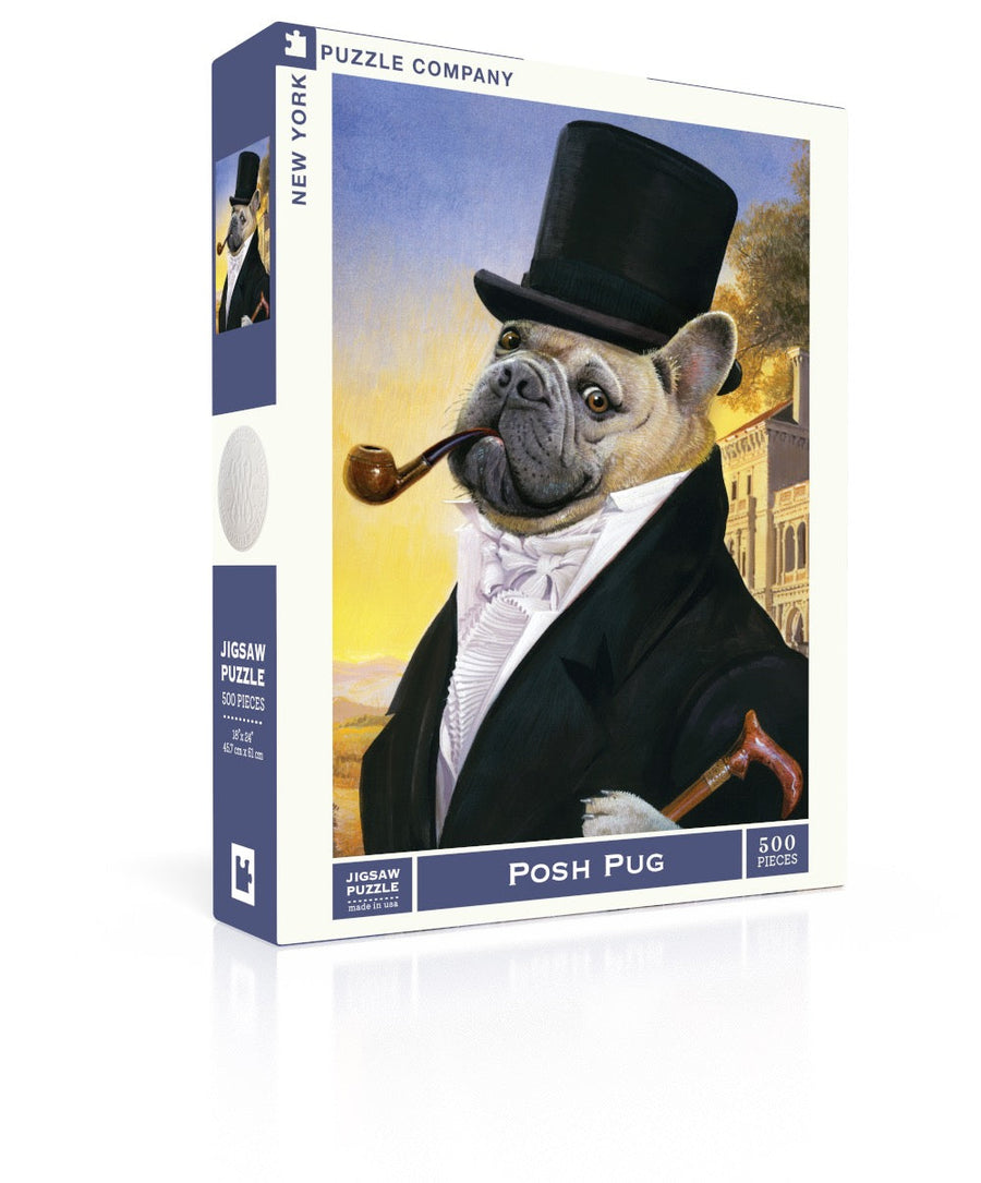 Posh Pup puzzle box and illustrated design