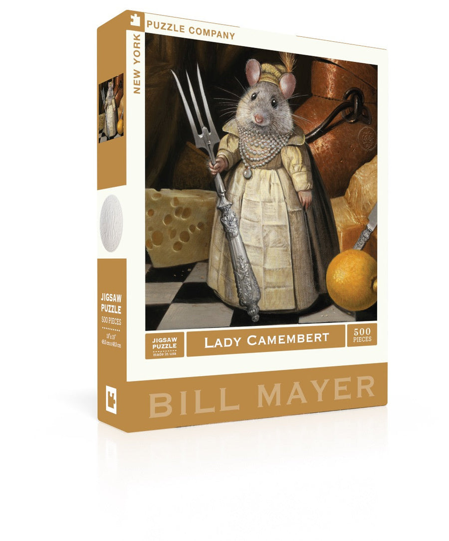 Lady Camembert puzzle box and illustrated design