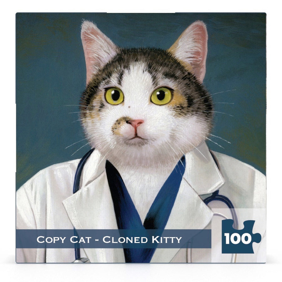 Packaging showing Copy Cat - Cloned Kitty Mini puzzle artwork