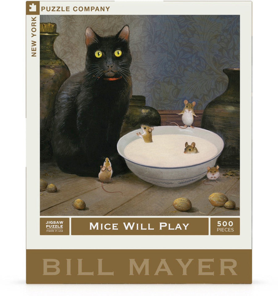 Packaging showing Mice Will Play puzzle artwork
