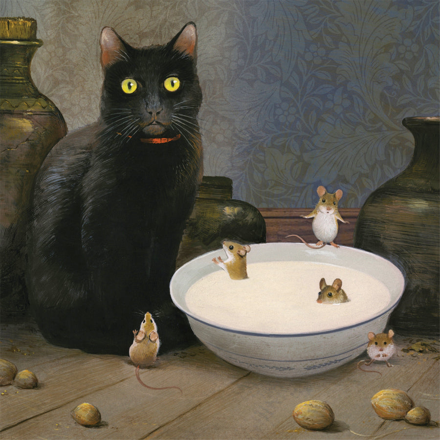 Illustrated Mice Will Play puzzle design