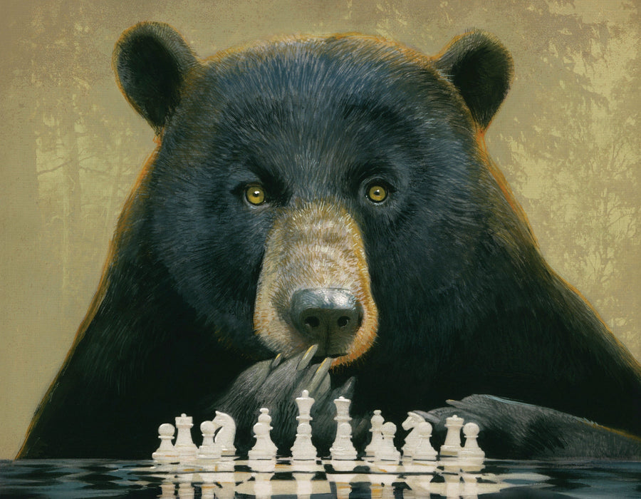 Illustrated Chess Bear Mini puzzle design