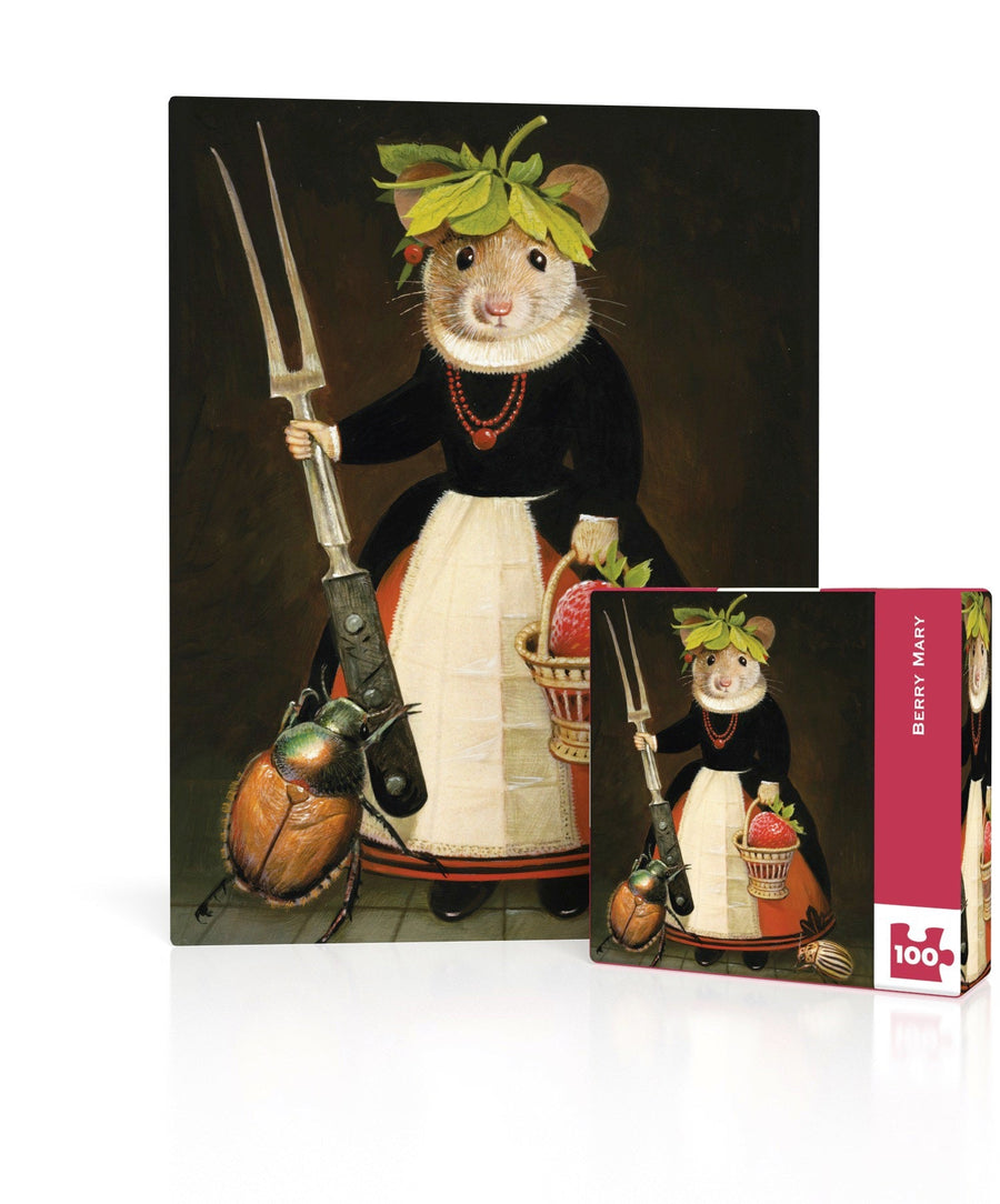 Berry Mary Mini puzzle artwork beside its box