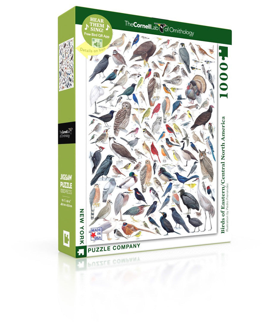 Birds of Eastern/Central North America puzzle box and illustrated design