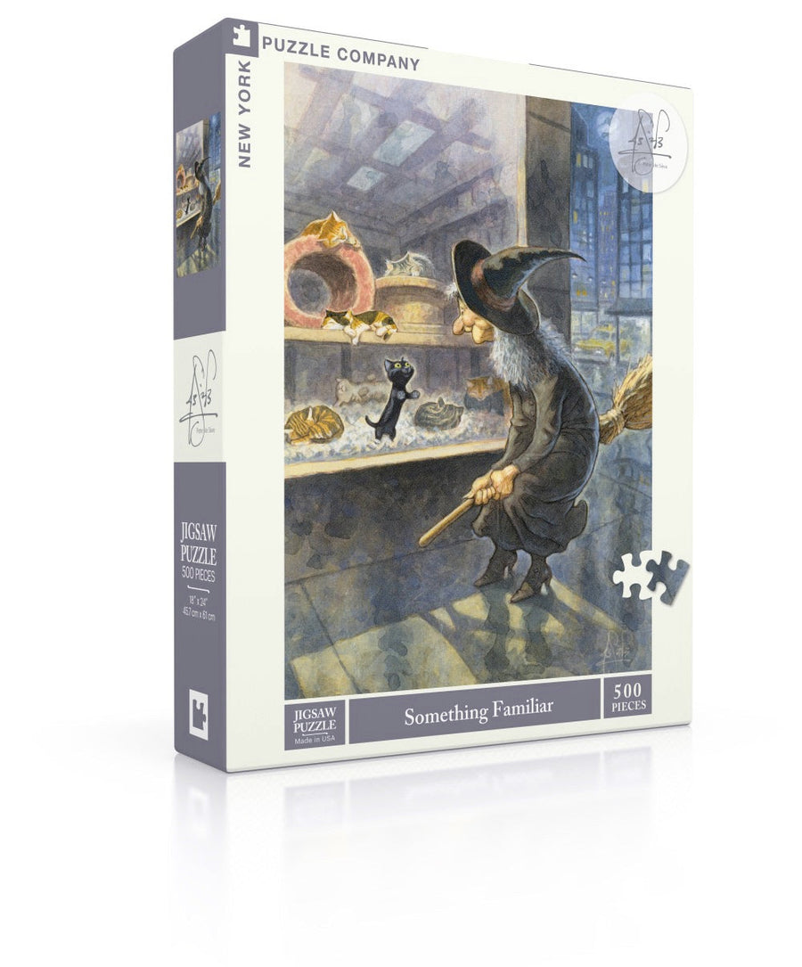 Something Familiar puzzle box and illustrated design