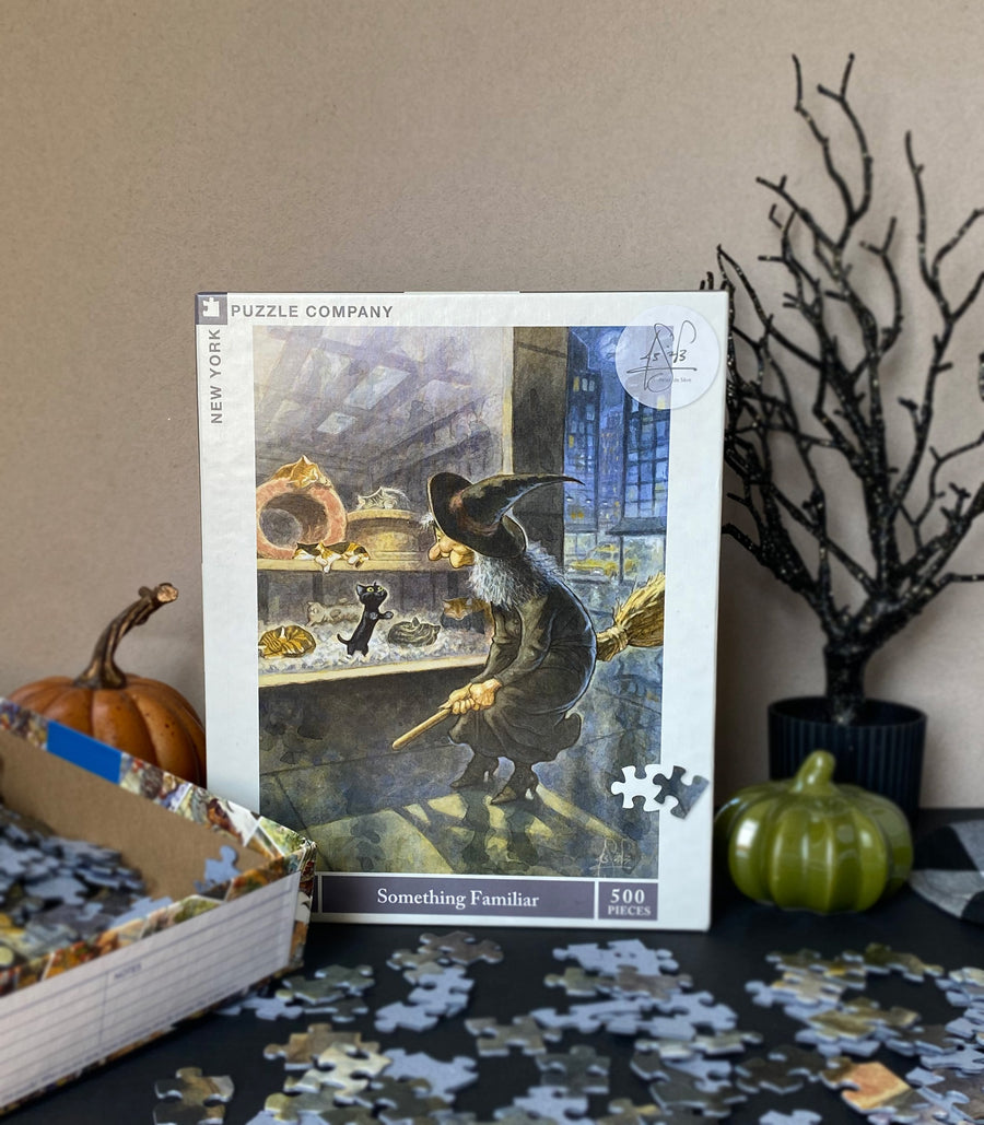 Something Familiar puzzle box in a styled photograph