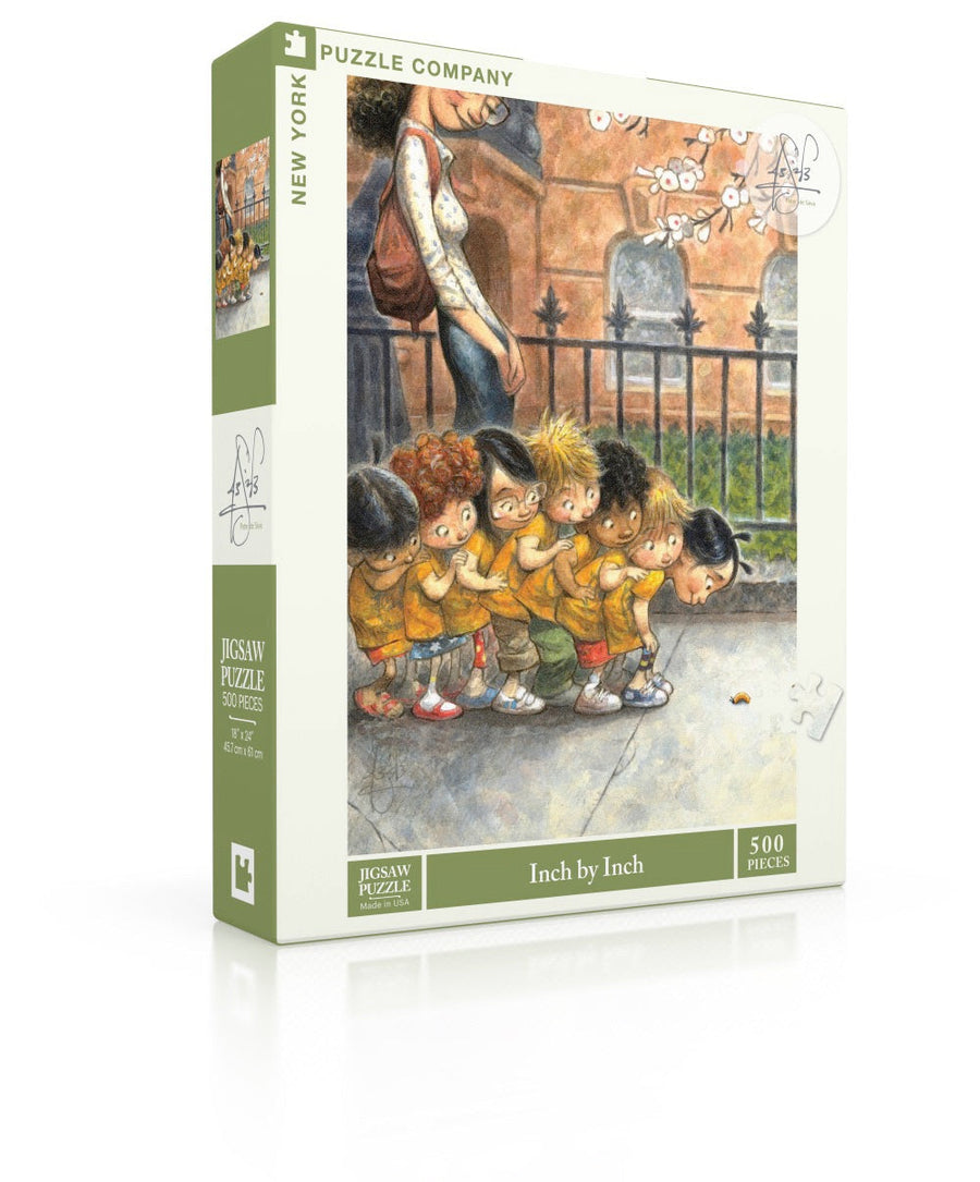 Inch by Inch puzzle box and illustrated design