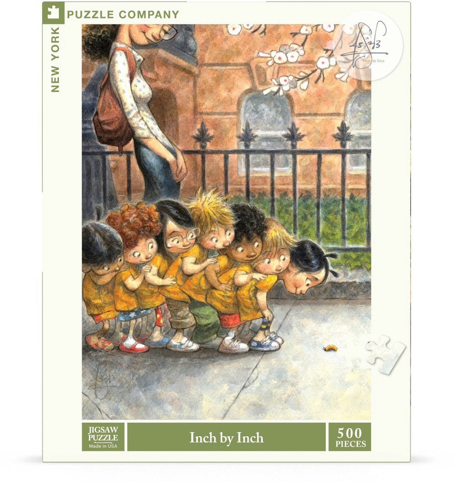 Packaging showing Inch by Inch puzzle artwork