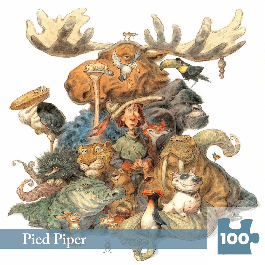 Packaging showing Pied Piper Mini puzzle artwork