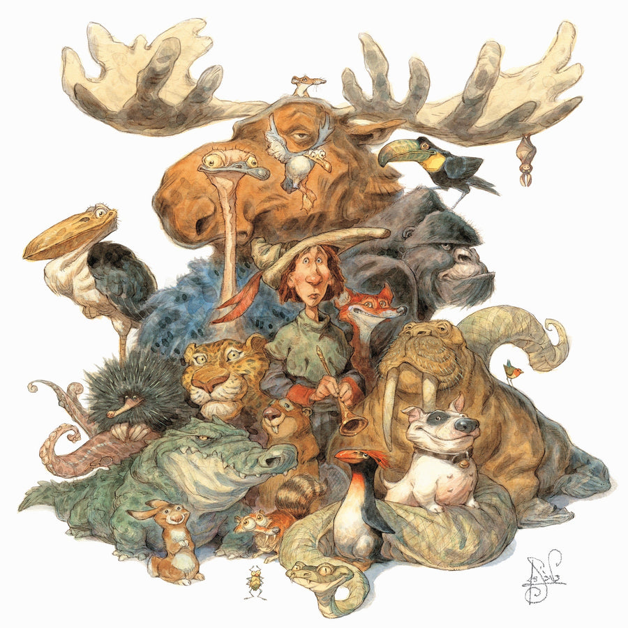 Illustrated Pied Piper Mini puzzle design