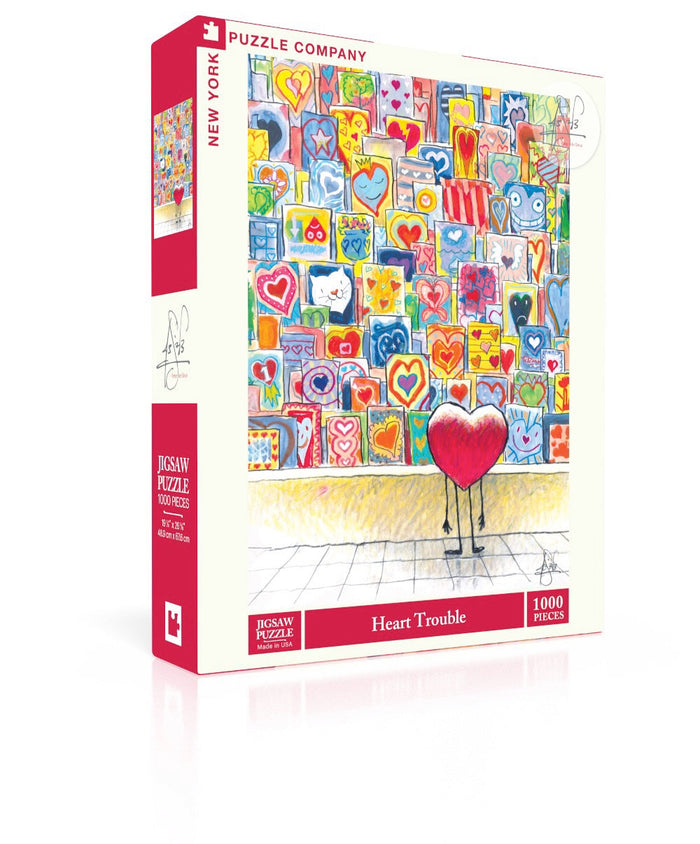 Heart Trouble puzzle box and illustrated design