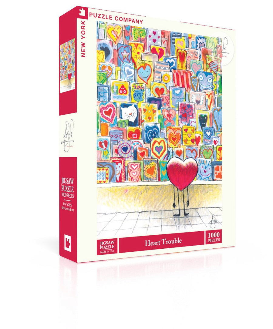 Heart Trouble puzzle box and illustrated design