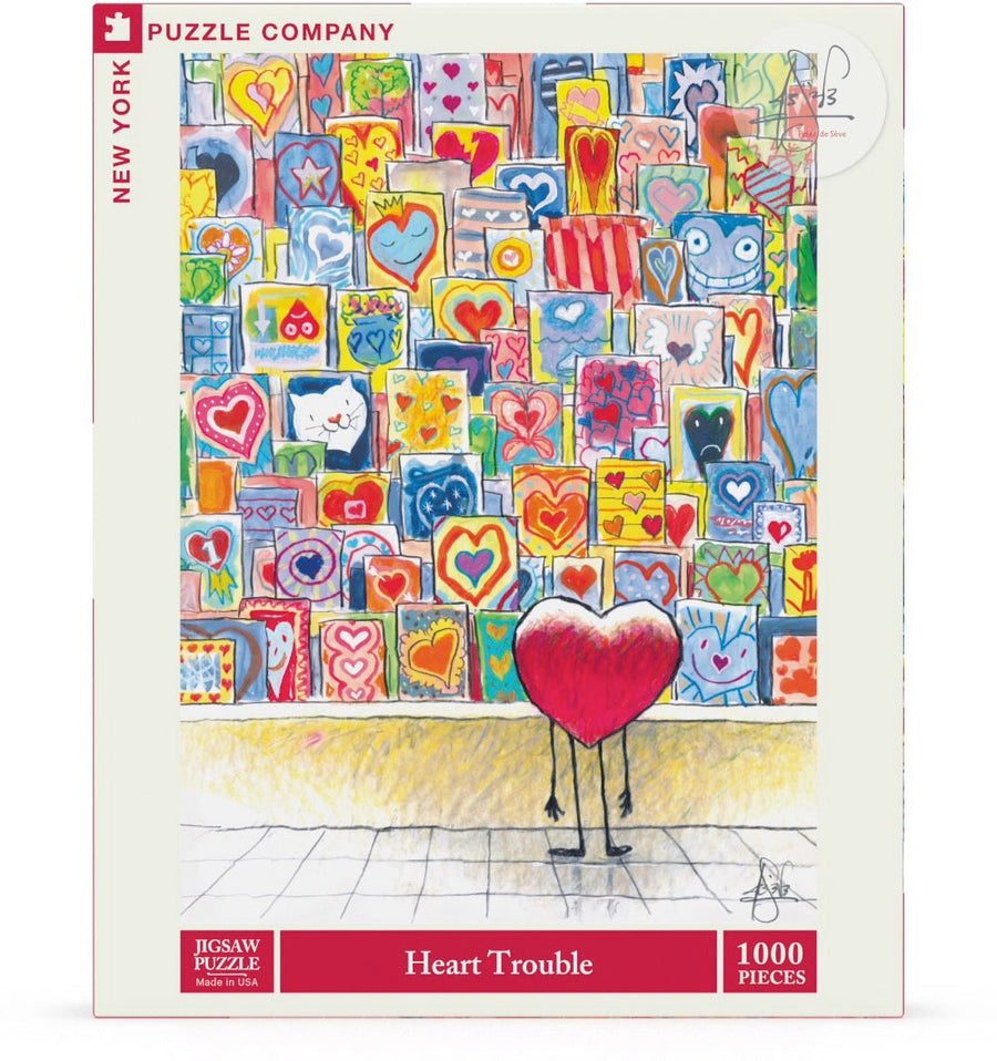 Packaging showing Heart Trouble puzzle artwork