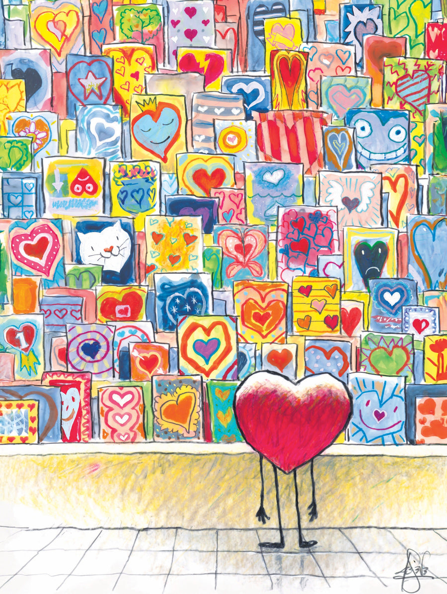 Illustrated Heart Trouble puzzle design
