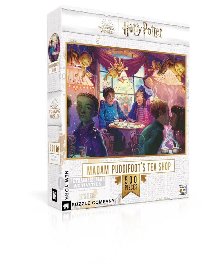 Madam Puddifoot's Tea Shop puzzle box and illustrated design