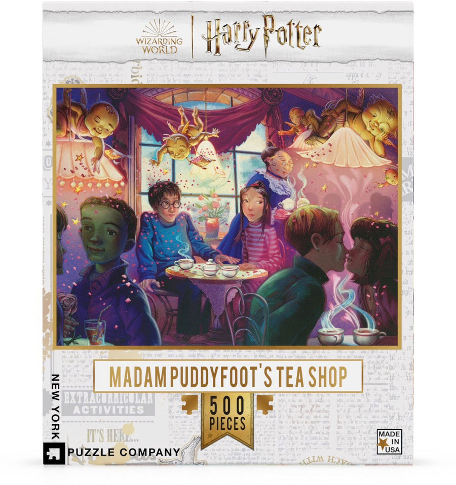 Packaging showing Madam Puddifoot's Tea Shop puzzle artwork