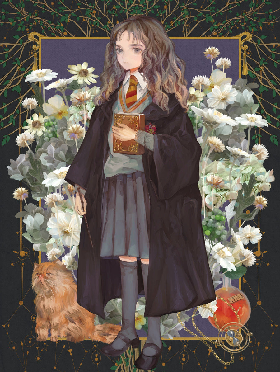Illustrated Hermione Granger puzzle design