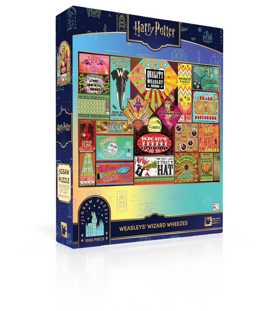Weasleys' Wizard Wheezes puzzle box and illustrated design