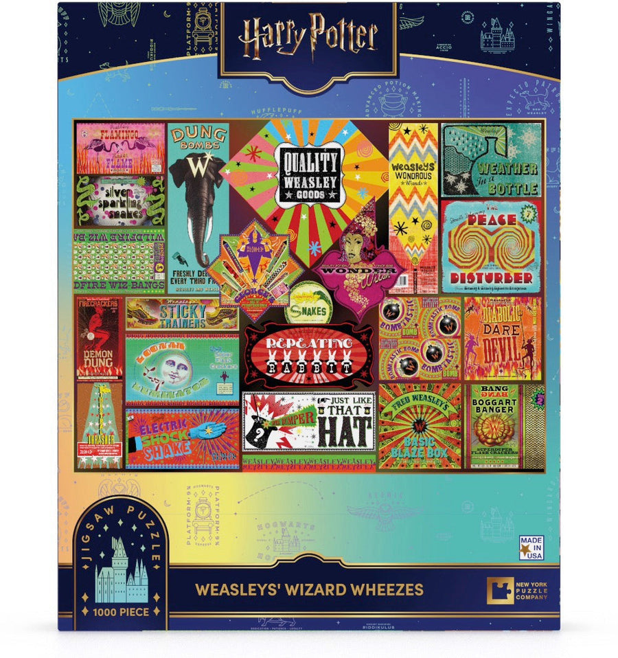 Packaging showing Weasleys' Wizard Wheezes puzzle artwork