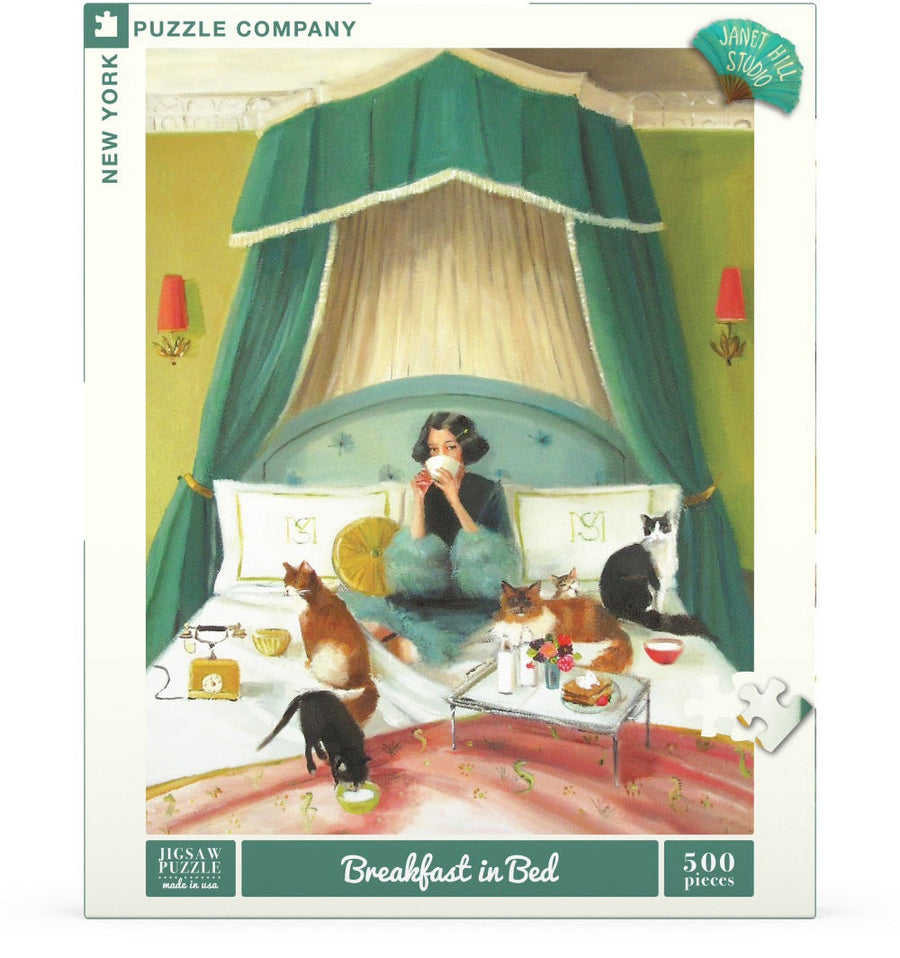 Packaging showing Breakfast in Bed puzzle artwork
