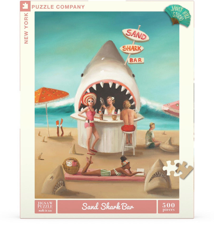 Packaging showing Sand Shark Bar puzzle artwork