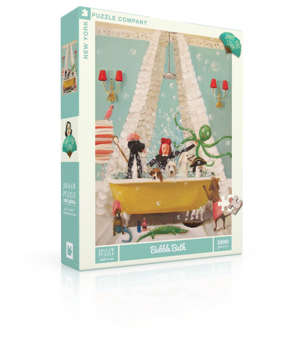 Bubble Bath puzzle box and illustrated design
