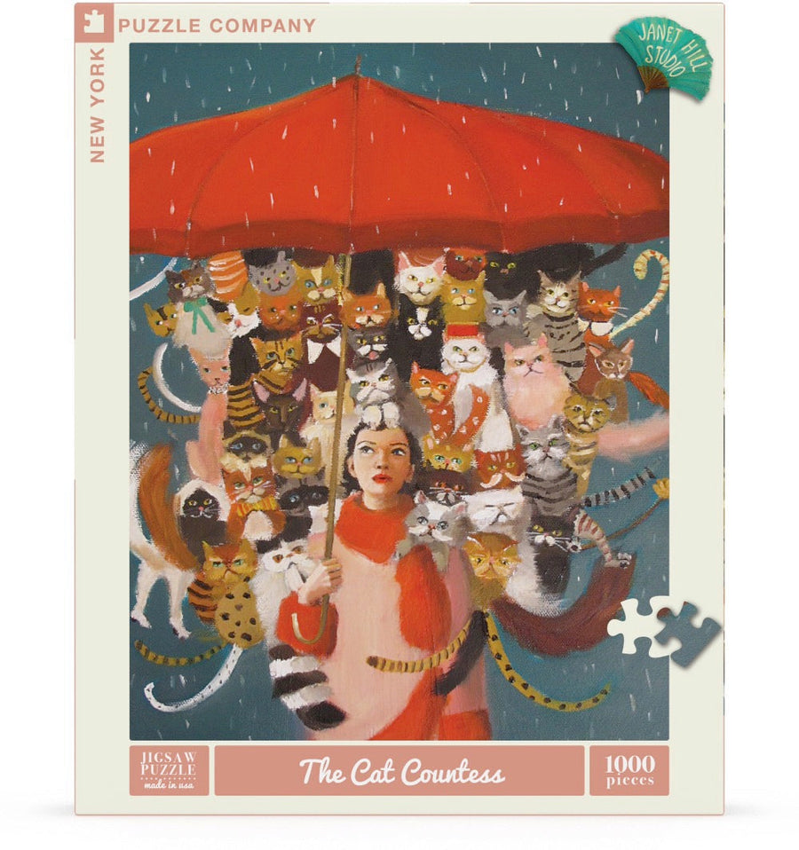 Packaging showing The Cat Countess puzzle artwork