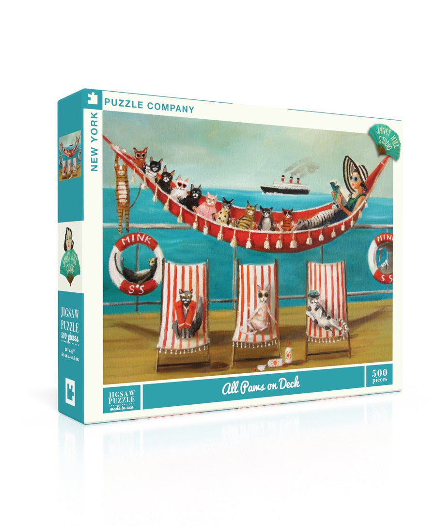 All Paws on Deck puzzle box and illustrated design