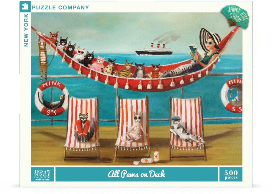 Packaging showing All Paws on Deck puzzle artwork