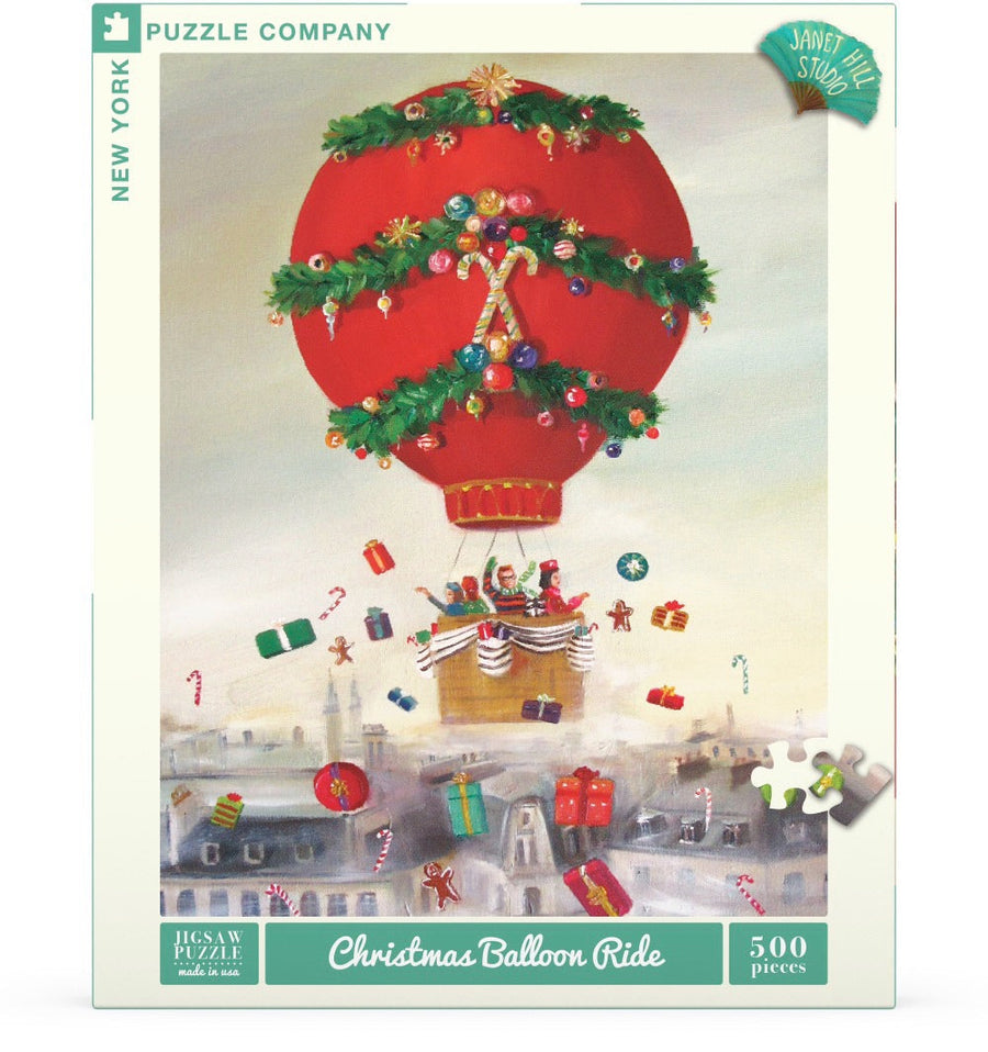 Packaging showing Christmas Balloon Ride puzzle artwork
