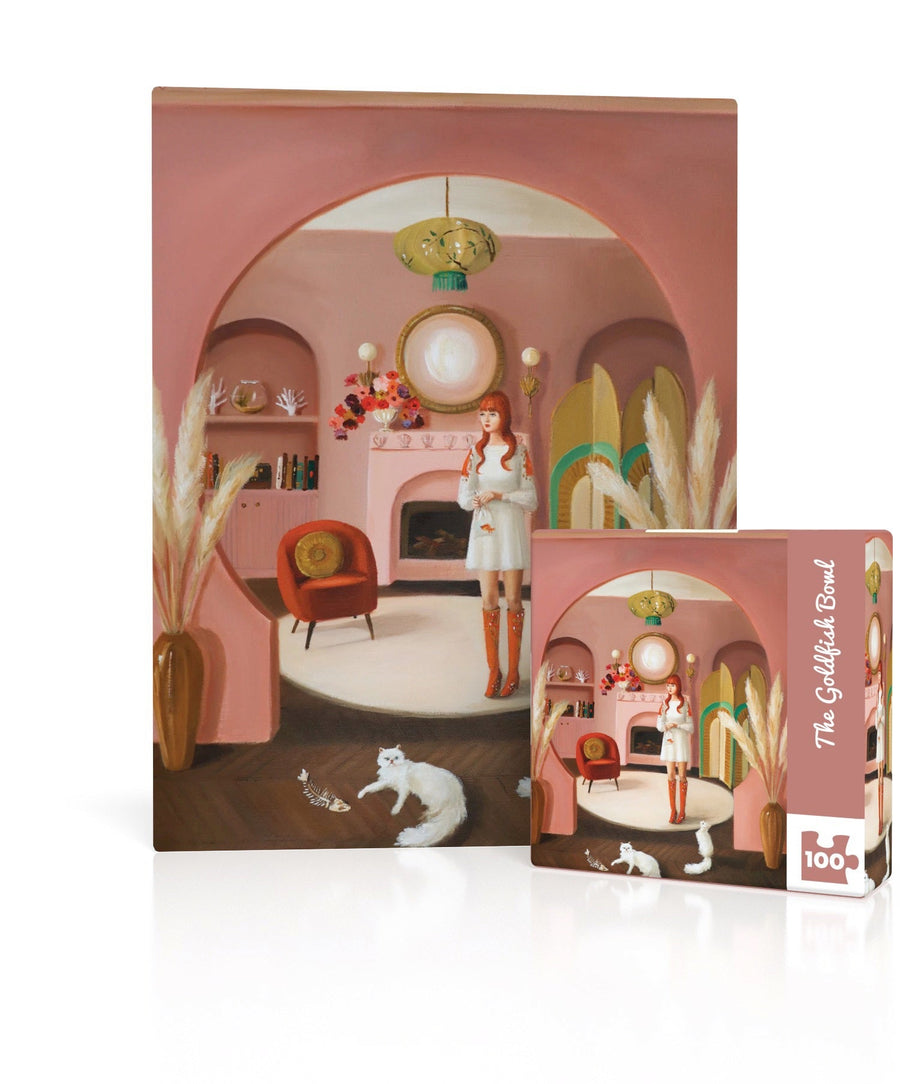 The Goldfish Bowl Mini puzzle box and illustrated design