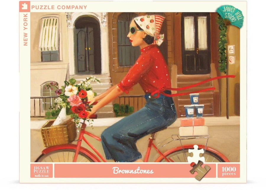 Packaging showing Brownstones puzzle artwork