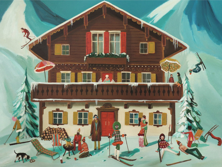 Illustrated Mountain Moguls puzzle design